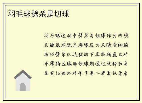 羽毛球劈杀是切球